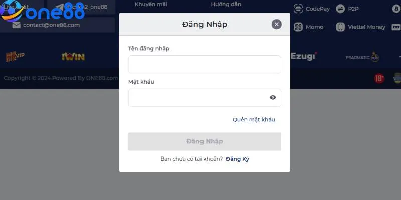 Điền đầy đủ thông tin đăng nhập cá cược
